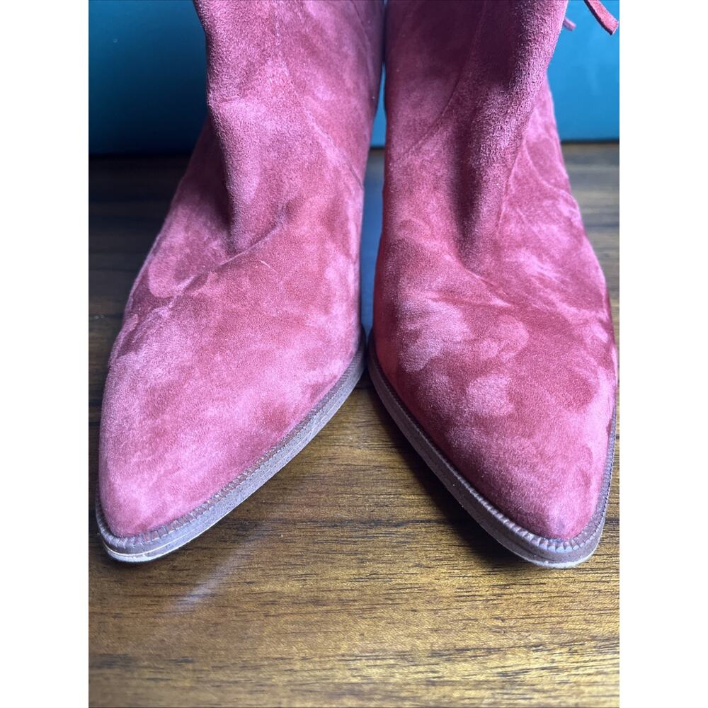 Sam Edelman Niomi Pull On Pointed Toe Ankle Bootie Paprika Red Suede Size 9.5 - Picture 4 of 11